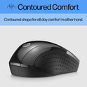 HP X3000 G3 Wireless Mouse - Black, 15-Month Battery, Side Grips for Control, Travel-Friendly, Blue LED, Powerful 1600 DPI Optical Sensor, Compatible with Wins PC/Laptop, Mac, Chromebook (683N7AA)