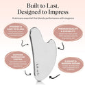 Kitsch Stainless Steel Gua Sha Facial Tools - Lymphatic Drainage Massager for Face & Chin, Jawline Shaper, Double Chin Reducer, Guasha Tool for Face Massager, Skin Care Tools Gifts for Women - Silver