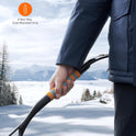 AstroAI 2 Pack 27" Snow Brush and Ice Scrapers for Car Windshield, Detachable Snow Scrapers with Ergonomic Foam Grip for Cars, Trucks, SUVs (Heavy Duty ABS, PVC Brush, Orange)