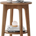 VASAGLE MAEZO Collection - Side Table, 2-Tier Small Round End Table, Nightstand with Tapered Legs, Curved Transitions, for Small Spaces, Living Room, Bedroom, Rustic Walnut ULET283T41