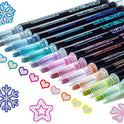 Glitter Markers Self Outline Pens Metallic: 12 Shimmer Tween Teen Girl Gifts Trendy Stuff,Drawing Art Supplies Kids 6-8 9-12 10-12,Arts Crafts Kids Ages 8-12 Year Old,Cute Cool Fun Crafts Girls 8-12