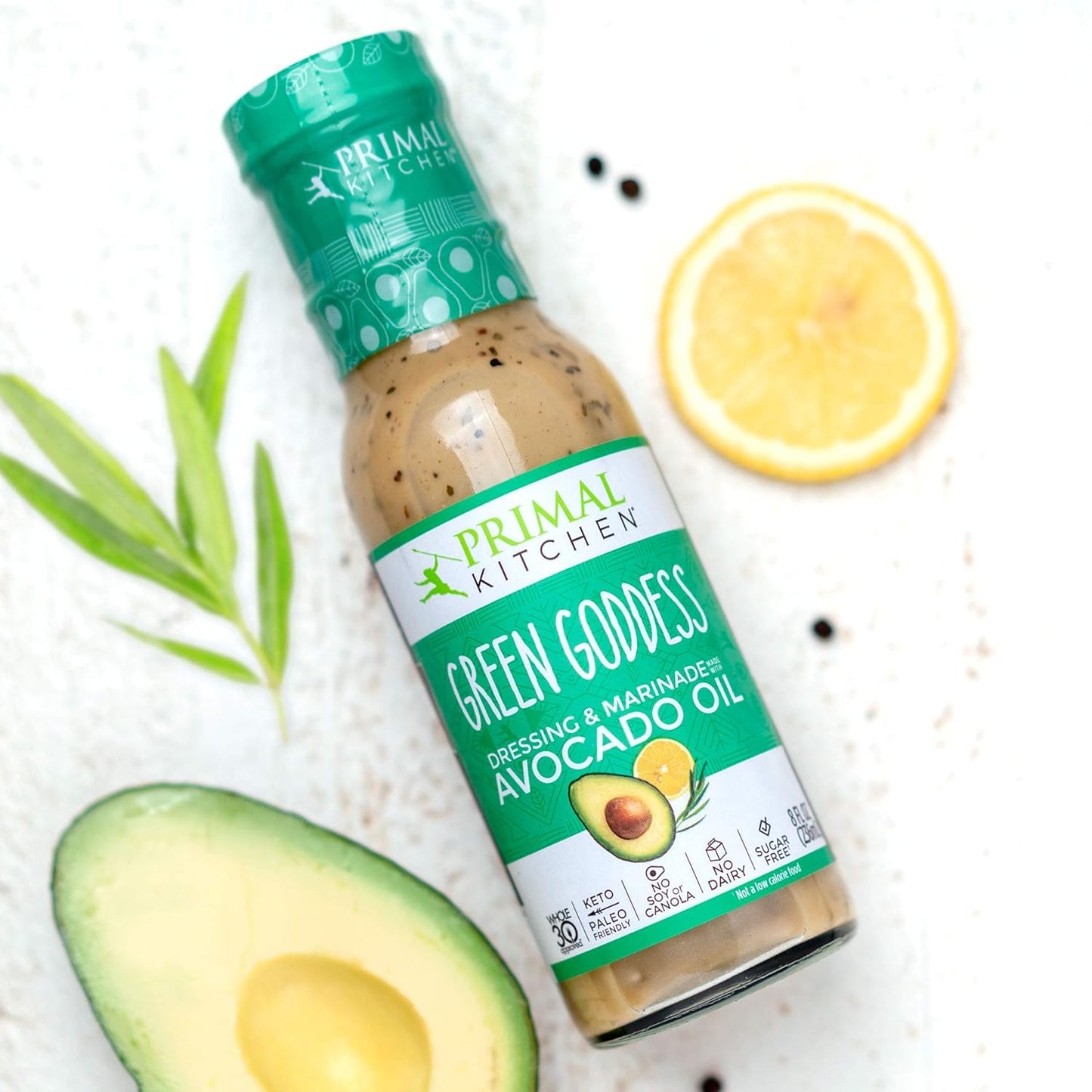 Primal Kitchen Ranch Dressing, Caesar Dressing, and Green Goddess Dressing & Marinade, Made with Avocado Oil, 8 Fluid Ounces, Variety Pack of 3