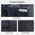 MAXYOYO Adjustable Floor Sofa Couch with 2 Pillows, Multi-Functional Bean Bag Bed, 5-Position Foldable Lazy Sofa Sleeper Bed with Armrest, Versatile Floor Seating for Reading, Dark Grey, Double