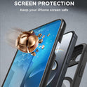 Miracase Magnetic for iPhone 16e Case Full-Body Phone with Built-in Glass Screen Protector, [Compatible with MagSafe] Military Drop Proof 16 E Cover Bumper 6.1 inch, Black