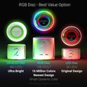 TOSY Flying Disc - 108 RGB Multicolor or 36 Monocolor LEDs, Super Bright, Smart Modes, Christmas Stocking Stuffers Gift, Camping Toy for Kid/Teen/Adult, Auto Light Up, Rechargeable, Waterproof, 175g