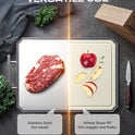 SNOWCLAD Stainless Steel Cutting Board,Double Sided Steel Cutting Boards for kitchen,Stainless Steel/Wheat straw pp Large Board for meat,non toxic Chopping,16 * 11 Inch,Dishwasher Safe