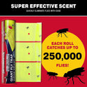 Catchmaster Giant Fly Glue Trap 3-Pack 30 Feet Each, Adhesive Fly Traps Outdoor, Sticky Bug Catcher, Bulk Flying Insect Paper Roll, Pet Safe Pest Control for Garage, Barn, Greenhouse & Garbage Room