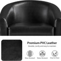 Yaheetech Barrel Chairs Set of 2, Faux Leather Club Armchairs, PU Leather Accent Chairs with Soft Padded Seat for Living Room Bedroom Waiting Reading Room, Black
