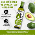 Chosen Foods Avocado Oil, 16.9 Fl Oz - All Purpose Cooking Oil made from 100% Pure Avocados - Non-GMO, Gluten-Free, Keto Friendly, Glyphosate Free - 500mL (Pack Of 1)