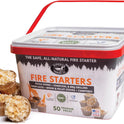 Superior Trading Fire Starter Pods in Plastic Bucket - Fire Starters for Campfires, BBQ, Grill, Pit, Wood Stove & Charcoal Starter, 15-20-Min Burn, 50 Extra Large Pods, USA Made, Brown, 3 Lbs