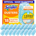 Swiffer Dusters Refill for Cleaning, Made by SWIFFER, Feather & Microfiber Duster Disposable Alternative, for Dusting Furniture, Blinds, Ceiling Fans, Walls, Helps Remove Allergens, Unscented, 18ct