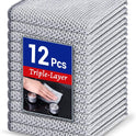 12 PCS 3-Layer Non-Scratch Multipurpose Steel Wire Dishcloths - Reusable Quick-Dry Odor-Free Scrub Cloths for Dishes, Kitchen Cleaning Cloths for Cookware, Sinks, Stove Tops(7.87X7.87)