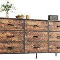 Huuger 9 Drawer Dresser, 47 Inch Dresser TV Stand for 50, 55 Inch TV, Entertainment Center with Drawers, for Bedroom, Closet, Rustic Brown