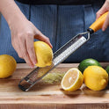Deiss PRO Citrus Lemon Zester & Cheese Grater — Parmesan Cheese, Lemon, Ginger, Garlic, Nutmeg, Chocolate, Vegetables, Fruits - Razor-Sharp Stainless Steel Blade + Protect Cover - Dishwasher Safe