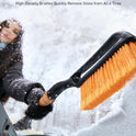 AstroAI 27" Snow Brush and Ice Scrapers for Car Windshield, Detachable Snow Scrapers with Ergonomic Foam Grip for Cars, Trucks, SUVs (Heavy Duty ABS, PVC Brush, Orange)