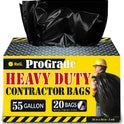 Reli. Contractor Garbage Bags 55 Gallon | 20 Trash Bags | Heavy Duty | Black Contractor