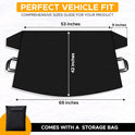 EcoNour Windshield Cover for Ice and Snow - Universal Fit for Car, SUV, Truck, Heavy Duty 600D Oxford Fabric Frost Protector for Ice & Sleet, Includes Anti-Theft Straps, Medium (69"x42")
