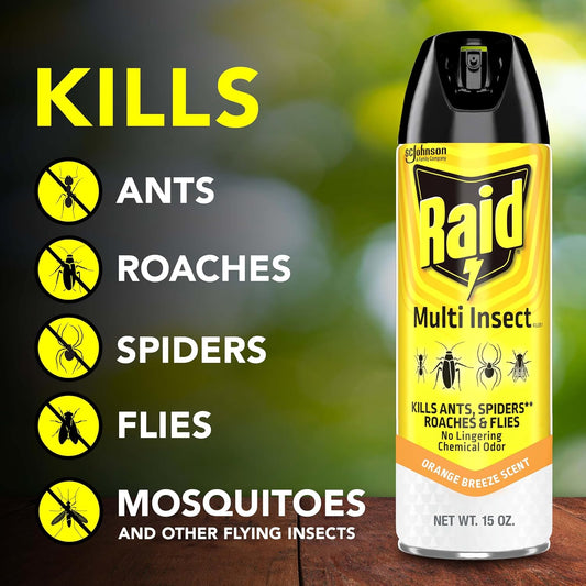 Raid Multi Insect Killer, Orange Breeze 15 Ounce (Pack of 1)