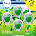 Febreze Bathroom Air Freshener, Odor-Fighting, Plug-In Alternative, Air Fresheners for Home, Bathroom and Kitchen, Closet, Pet & Litter Box Odor Fighter, Gain Original Scent, Multicolor, 4 Count