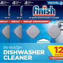 Finish Dishwasher Cleaner Tablets, Deep Cleans Hidden Grease & Grime, Fights Odors, No Extra Wash Cycle, Helps Maintain Dishwasher, 12 Month Supply, 12 Count