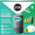 STEM Flying Insect Fan Trap for Indoor Bug Control, Attracts Mosquitoes, Fruit Flies, and House Flies, Plug-in Fan with UV Light, Starter Kit Includes 1 Device and 5 Glue Traps