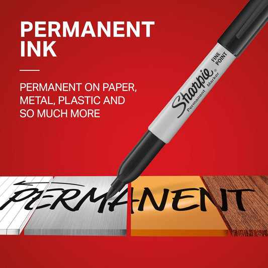 Sharpie Permanent Markers Variety Pack, Includes Chisel, Fine, and Ultra-Fine Tips, Marker Set, Writing, Coloring, Poster, Office, School Supplies, Black, 6 Count