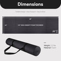 Fitvids All Purpose 1/4-Inch High Density Anti-Tear Exercise Yoga Mat with Carrying Strap, Multiple Colors