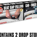 Drop Stop - The Original Patented Car Seat Gap Filler (As Seen On Shark Tank) - Between Seats Console Organizer, Set of 2 and Slide Free Pad and Light