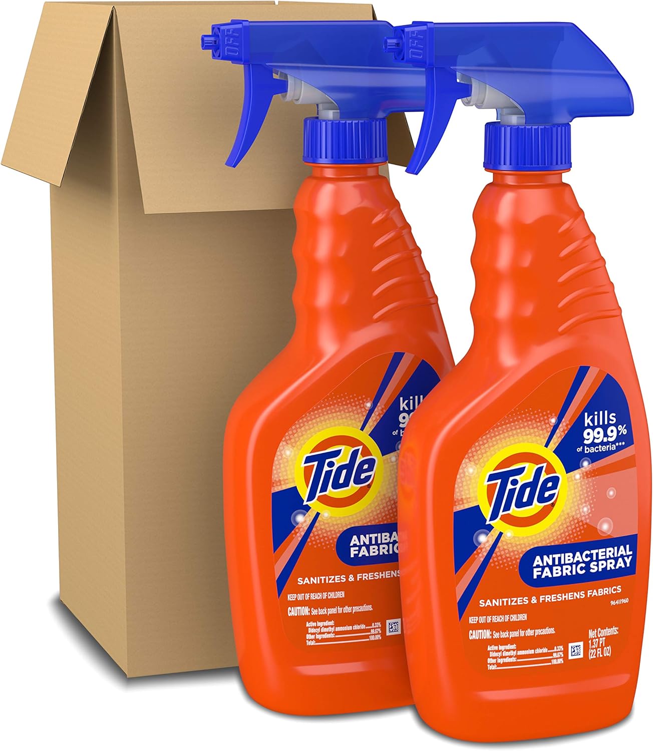 Tide Antibacterial Fabric Spray, 2 Count, 22 Fl oz Each