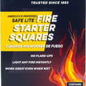 Rutland Safe Lite Fire Starter Squares - Heavy Charcoal Starters for Fireplace, Grill Pit, BBQ & Campfires - USA-Made Camping Accessories - Odorless Long Burn - 4.6 Lbs, 144 Squares