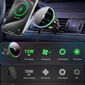 MOKPR for Magsafe Car Mount Charger-15W Wireless Car Charger-Magnetic Car Phone Holder for Dash Air Vent-LED RGB HandsFree Car Mount Fast Car Charger for iPhone 14/13/12 Series