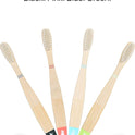 Sea Turtle Plant-Based Bristles, Bamboo Toothbrushes, Soft Natural Toothbrush for Kids (4 Pack)