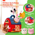 hahaland Baby Toys 6-12 Months - Surprise Barn Stuffed Farm Animals, Rattle, Crinkle, Mirror, Montessori Toys for 6 Month Old Babies Sensory Balls Toddlers 1-3 Gifts Baby Stocking Stuffers
