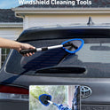 AstroAI Windshield Cleaner Tool, Car Interior Detailing Cleaning Kit with Extendable Handle and 4 Upgraded High-Density Reusable Microfiber Pads, Auto Glass Wiper Brush Kit for Cars, Blue, 15.9in-21in