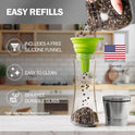 Home EC Premium Stainless Steel Sea Salt and Pepper Grinder Set of 2 - Adjustable Ceramic - Tall Glass Salt and Pepper Shakers - Kitchen Spice Mill W/Funnel & EBook