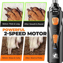 Dog Nail Grinder with 2 LED Lights Powerful 2 Speeds Super Quiet Dog Nail Trimmers with 3 Grinding Wheels Rechargeable Pet Dog Nail Clippers for Large Medium Puppy Dogs Dog Nail File Cat Nail Clipper