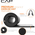 CAP Barbell 1/2-Inch High Density Exercise Yoga Mat with Strap | Multiple Options
