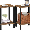 TUTOTAK End Table, Set of 2, Side Table, Nightstand, 2-Tier Storage Shelf, Sofa Table for Small Space, Living Room, Bed Room TB01BB035