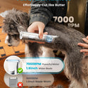 oneisall 4 in 1 Dog Grooming Kit with LCD Display, Dog Hair Trimmer for Paw Nail Grinder, Rechargeable Cordless Low Noise IPX7 Waterproof Pet Clippers