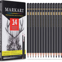 MARKART Professional Drawing Sketching Pencil Set - 14 Pieces,Graphite,(12B - 4H), Ideal for Drawing Art, Sketching, Shading, Artist Pencils for Beginners & Pro Artists