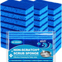 HOMEXCEL Sponges Kitchen 24pcs, Non-Scratch Scrub Dish Sponge Safe on Non-Stick Cookware, Dual Sided Cleaning Sponges for Kitchen, Household, Bathroom and More
