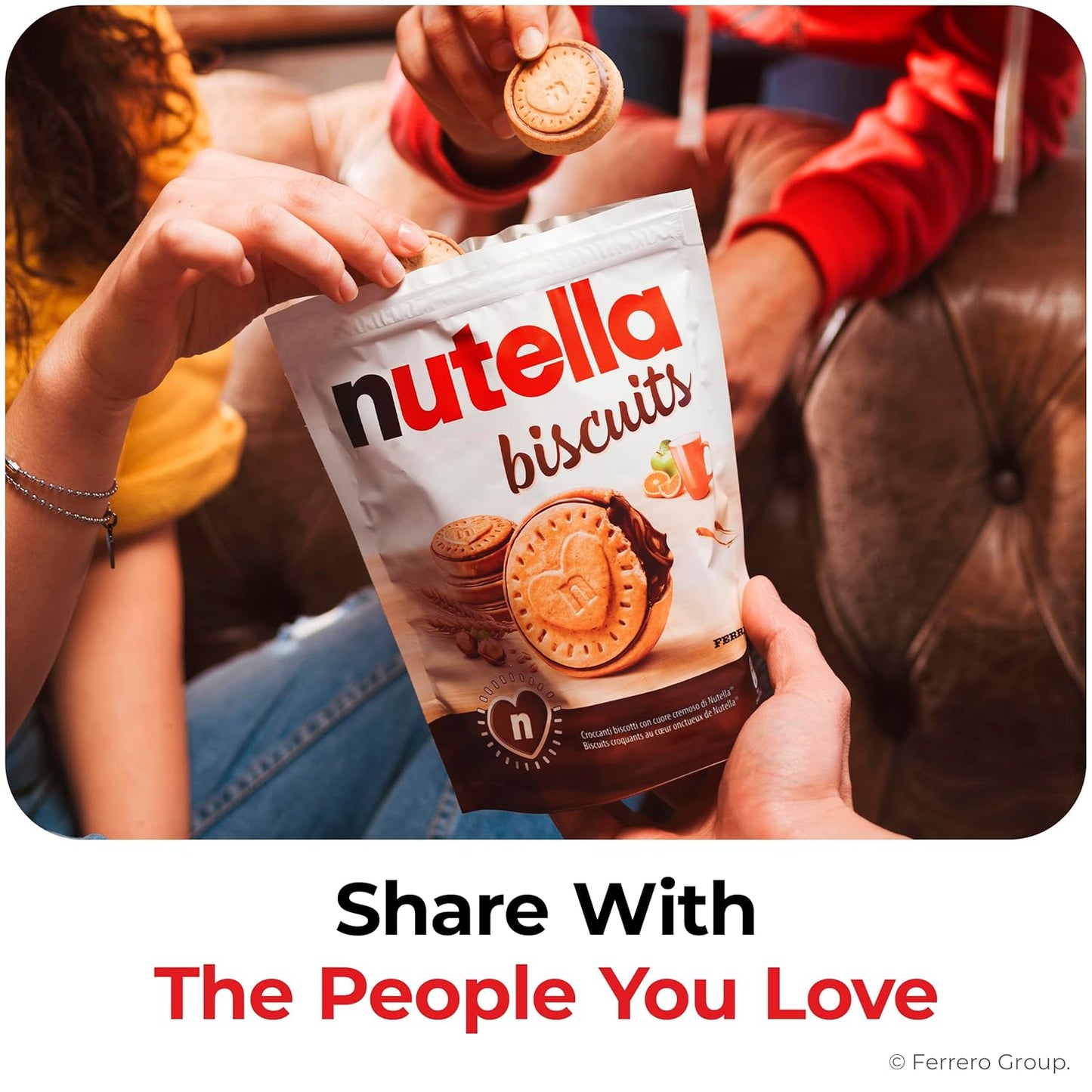 Nutella Biscuits Cookies Filled with Nutella Hazelnut Spread, Sweet Snack Pack, Holiday Christmas Cookies, 9.7 oz