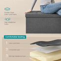SONGMICS MAZIE Collection - 43 Inches Folding Storage Ottoman Bench, Ottoman Foot Rest, End of Bed Bench, Storage Chest, Load 660 lb, for Living Room, Bedroom, Entryway, Dark Gray ULSF77K