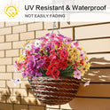 24 Bundles Artificial Flowers for Outdoor,No Fade Fake Plastic Flowers Faux Plants for Decoration Hanging Planters Indoor Outside Garden Porch Window Box Home Wedding Farmhouse - Cart Shape