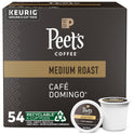 Peet's Coffee, Medium Roast Keurig K-Cup Pods, 100% Arabica Coffee - Café Domingo 54 Count (1 Box of 54 Pods)