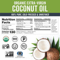 Viva Naturals Organic Coconut Oil, 54 fl oz – Unrefined, Cold-Pressed Extra Virgin Coconut Oil, USDA Organic & Non-GMO, Natural Cooking Oil, Hair Oil & Skin Oil