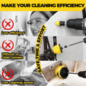 Holikme 6Pack Drill Brush Power Scrubber Cleaning Brush Extended Long Attachment Set All Purpose Drill Scrub Brushes Kit for Grout, Floor, Tub, Bathroom and Kitchen Surface,Scratch Brushes（Yellow）