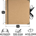 Bstorify Scrapbook Album 60 Pages (8 x 8 Inch) Brown Thick 200gsm Kraft Paper, Photo Album Scrapbook, Memory Book - Ideal for Your Scrapbooking Albums Art & Craft Projects