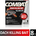 Combat Roach Killing Bait, Roach Bait Station For Large Roaches, Kills The Nest, Child-Resistant, 8 Count,Insects