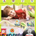 11 Pcs Magnetic Train Set Montessori Toys for Toddlers Boys Girls, Wooden Animals Preschool Learning Activities Educational Sensory Toys Stocking Stuffers Birthday Gifts